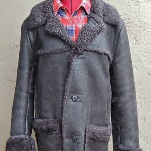 >ll==l> Urban Cowboy Real Black Sheepskin Coat